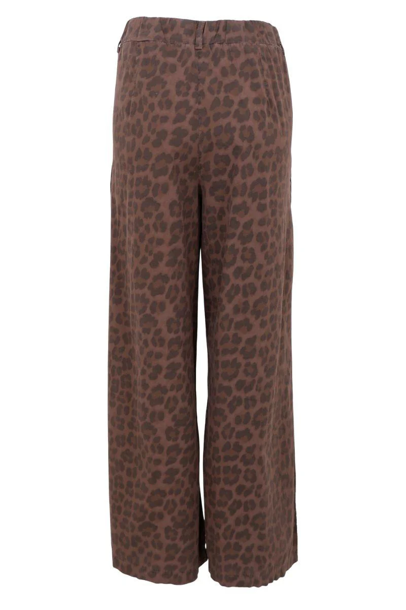 Abbie Wideleg Pant | Mocca Leo | Bukser fra Black Colour - Image 4