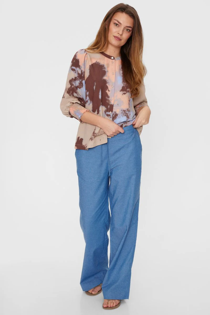 Aby Shirt 205279 | Simply Taupe W. Coral Pink | Skjorte fra Freequent - Image 5
