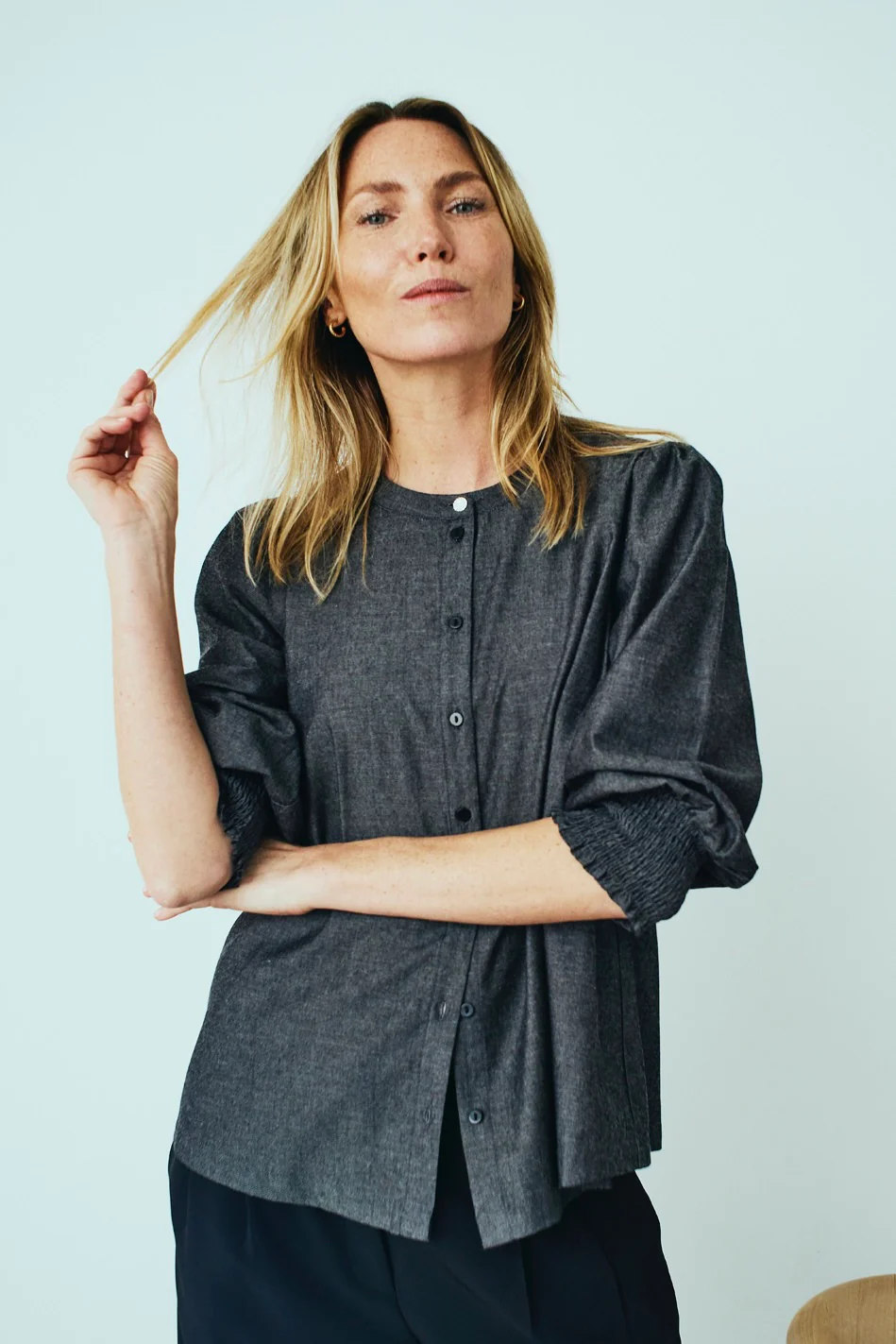 Aby Shirt 206351 | Black Denim | Shirt fra Freequent - Image 11