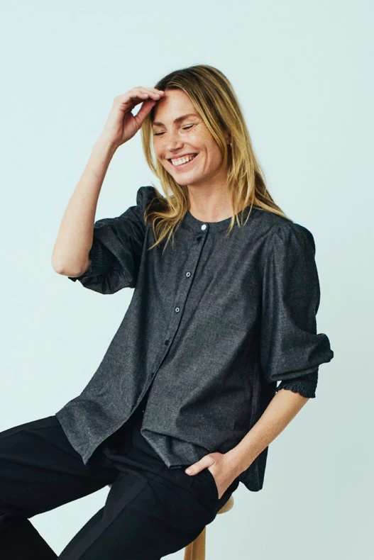 Aby Shirt 206351 | Black Denim | Shirt fra Freequent - Image 4