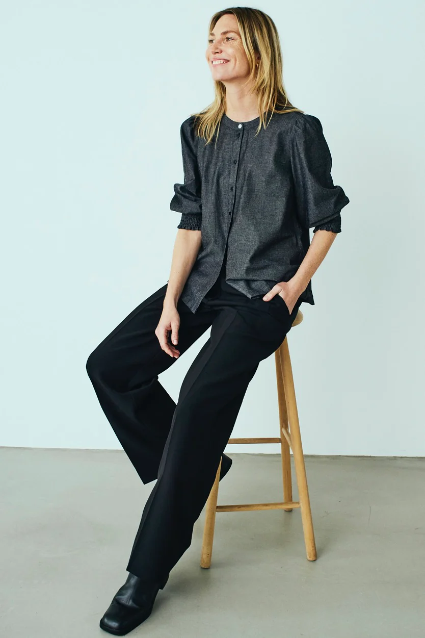 Aby Shirt 206351 | Black Denim | Shirt fra Freequent - Image 5
