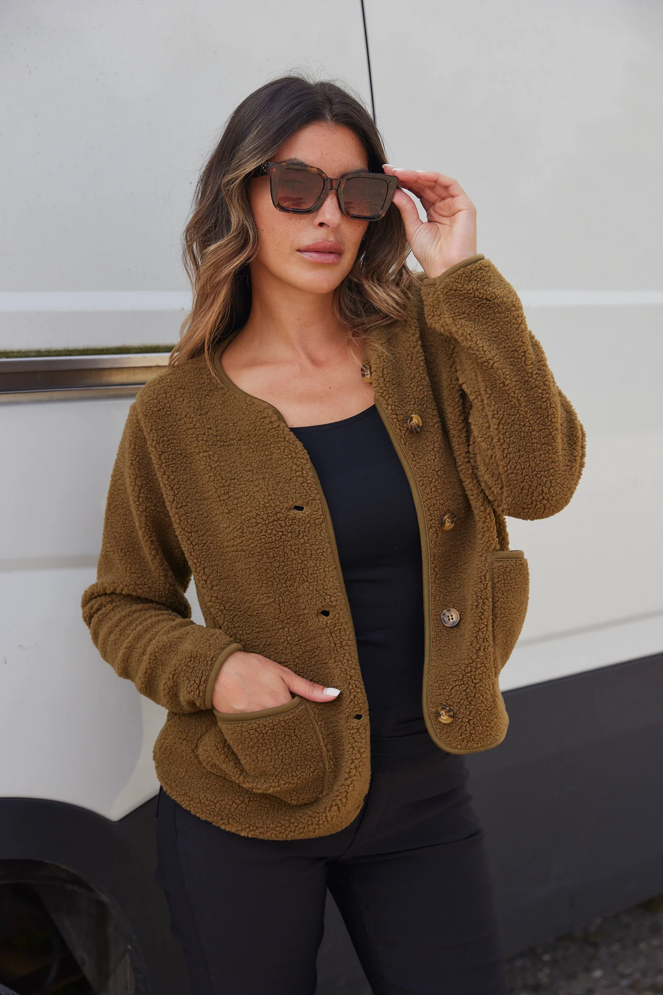Ada Teddy Jacket | Army | Jakke fra French Laundry - Image 3