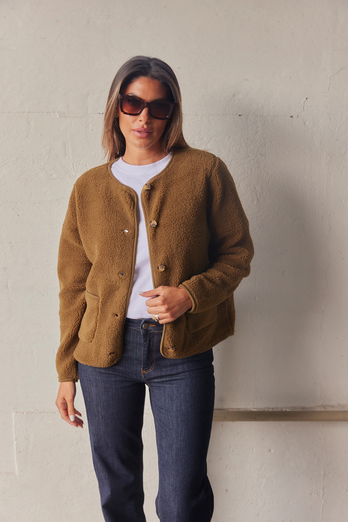 Ada Teddy Jacket | Army | Jakke fra French Laundry - Image 4