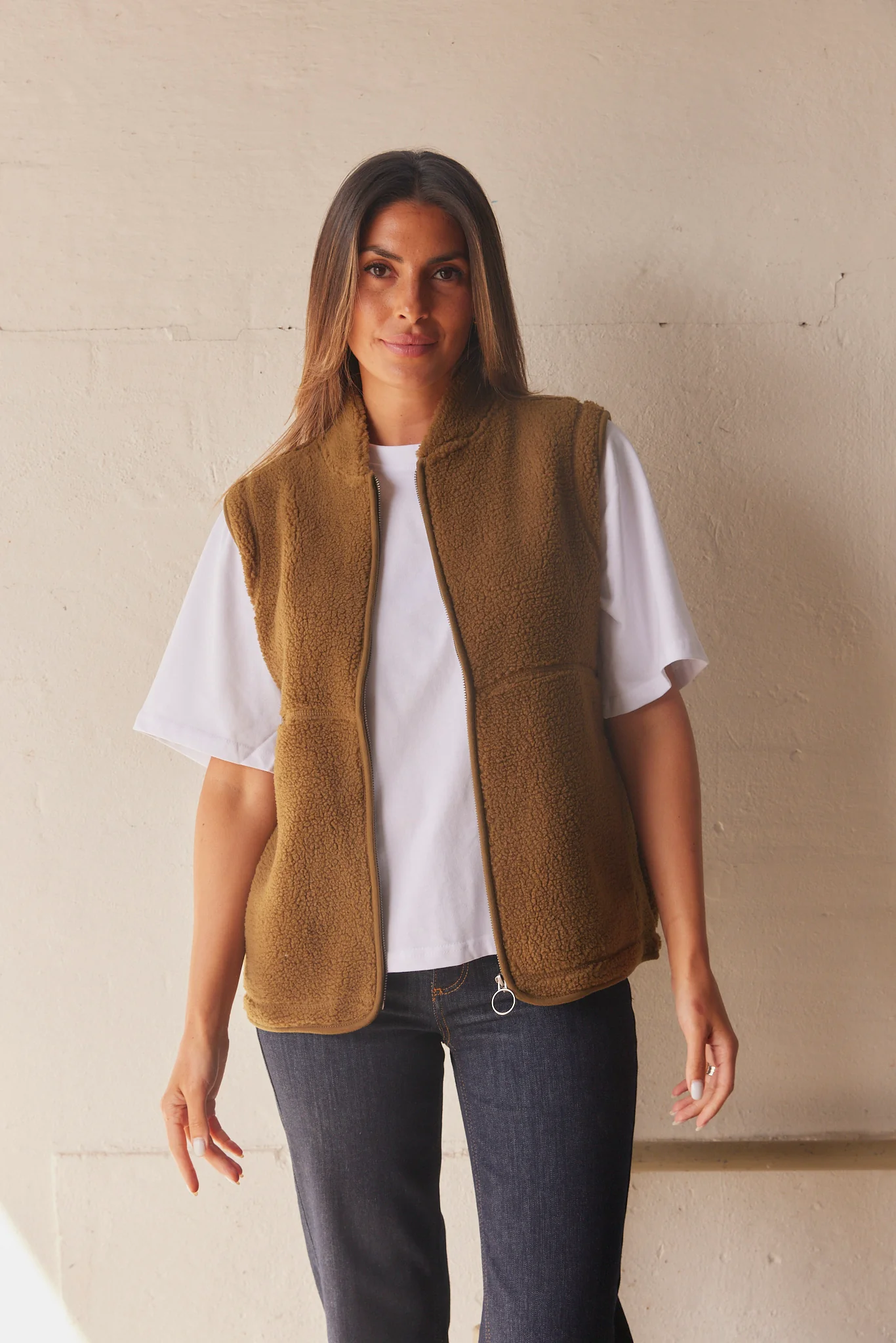 Ada Waistcoat | Mørkegrøn | Teddy vest fra French Laundry - Image 7