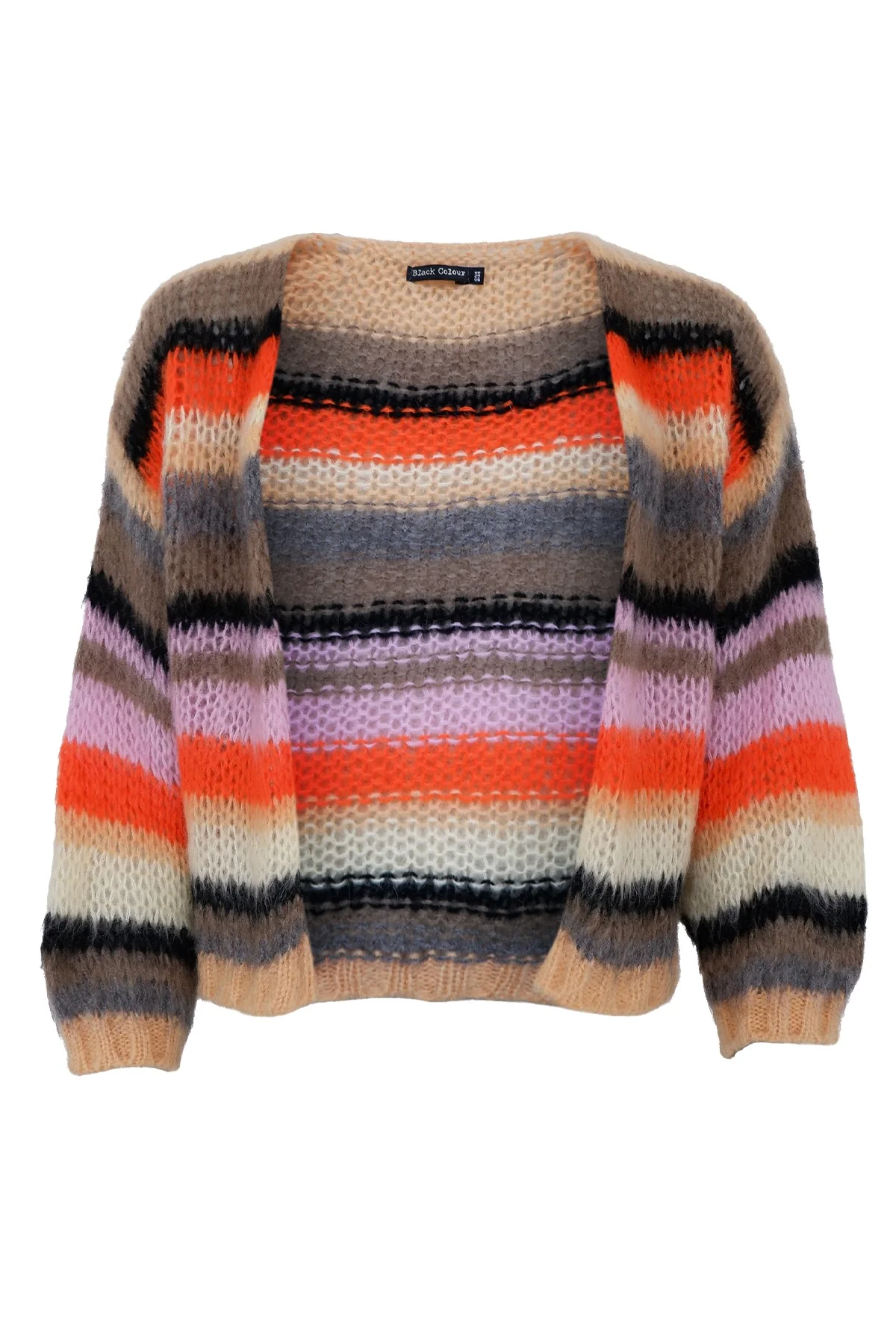Adelin Multi Striped Cardigan | Peach Multi | Strik fra Black Colour - Image 2