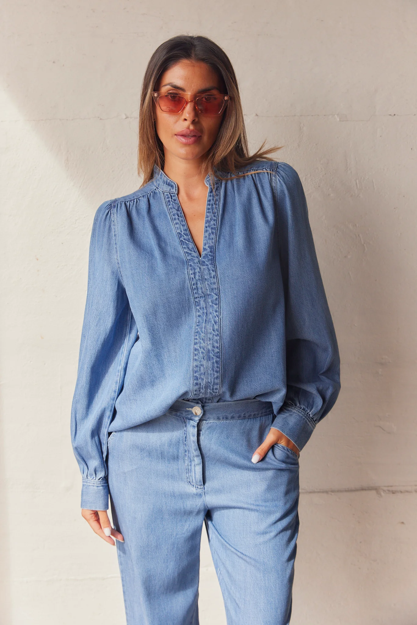 Agnes Blouse | Blå | Bluse fra Statebird - Image 3