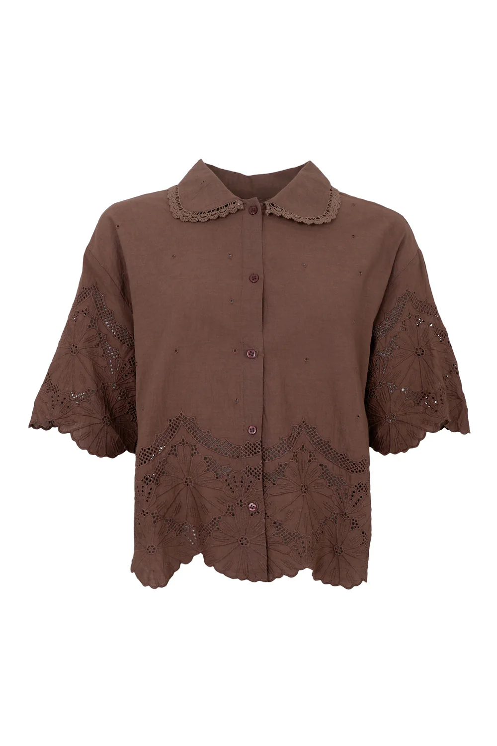 Agneta Lace Blouse | Espresso | Bluse fra Black Colour - Image 3