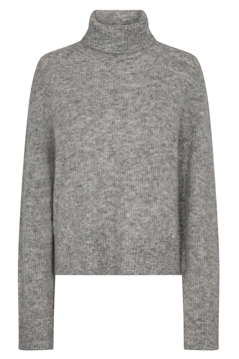 Aidy Thora Rollneck Knit | Grey Melange | Strik fra Mos Mosh - Image 2