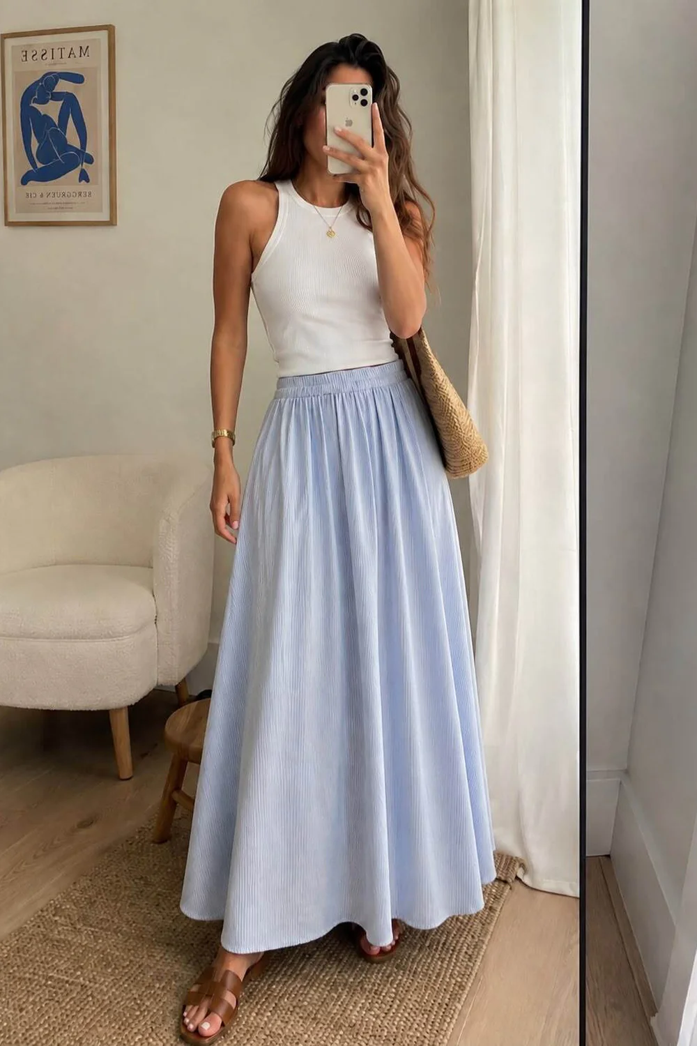 Akrotiri Stripe Skirt | Blue Stripe - Image 3