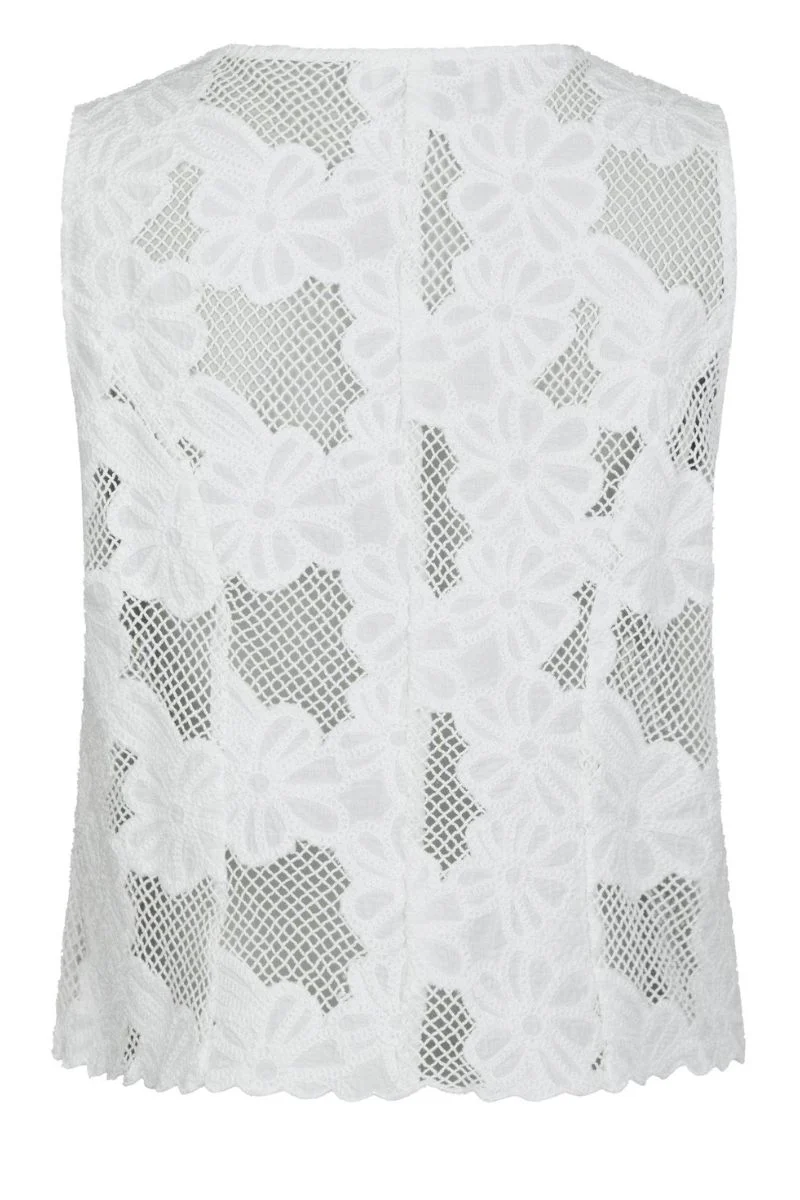 Alboa Embroidery Top | Off White | Bluse fra Neo Noir - Image 4