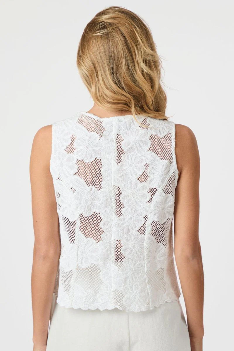 Alboa Embroidery Top | Off White | Bluse fra Neo Noir - Image 9