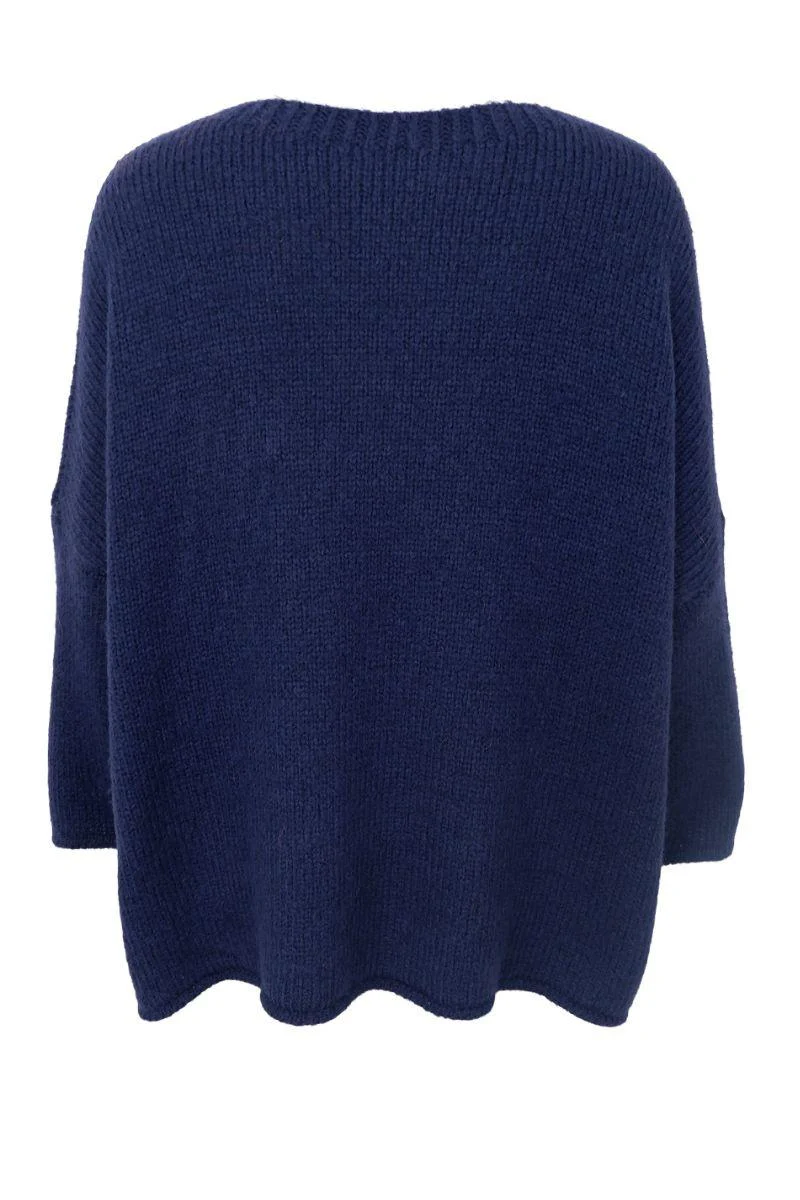 Alessia Knit Jumper | Navy | Strik fra Black Colour - Image 3