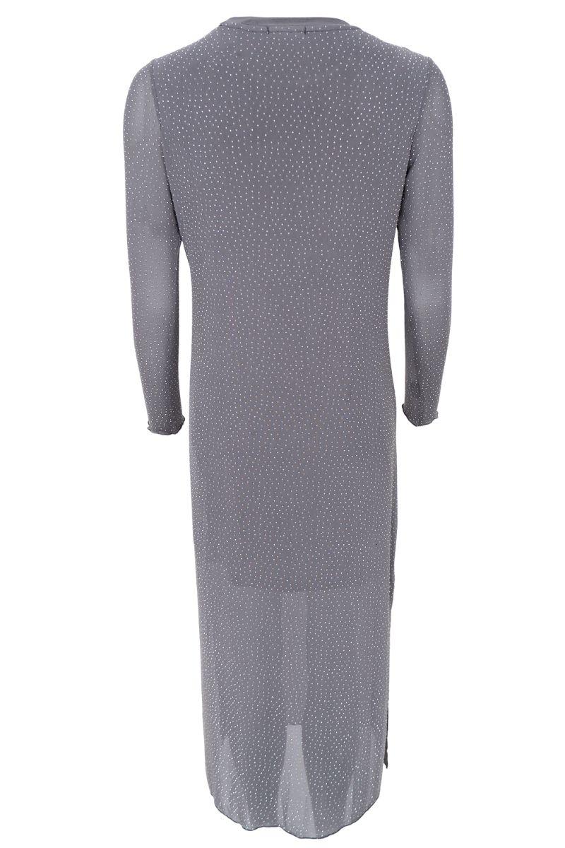 Alexis Dress W/Stones | Grey | Kjole fra Black Colour - Image 3