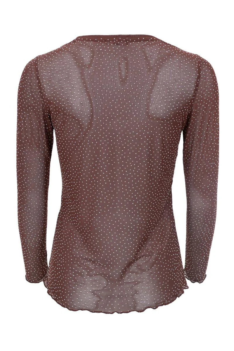 Alexis Tee W/Stones | Coffee | Bluse fra Black Colour - Image 2