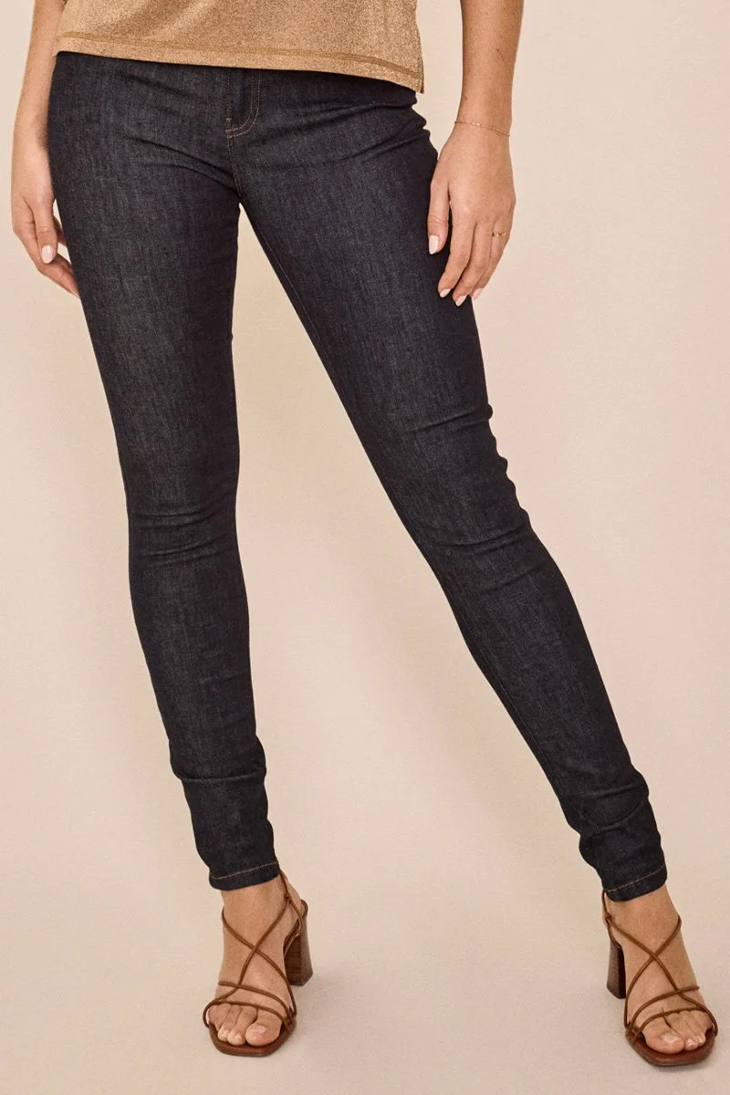 Alli Cover Jeans | Dark Blue | Højttaljet slim fit jeans fra Mos Mosh - Image 3