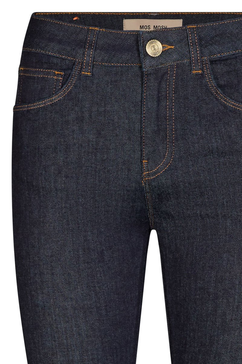 Alli Cover Jeans | Dark Blue | Højttaljet slim fit jeans fra Mos Mosh - Image 7