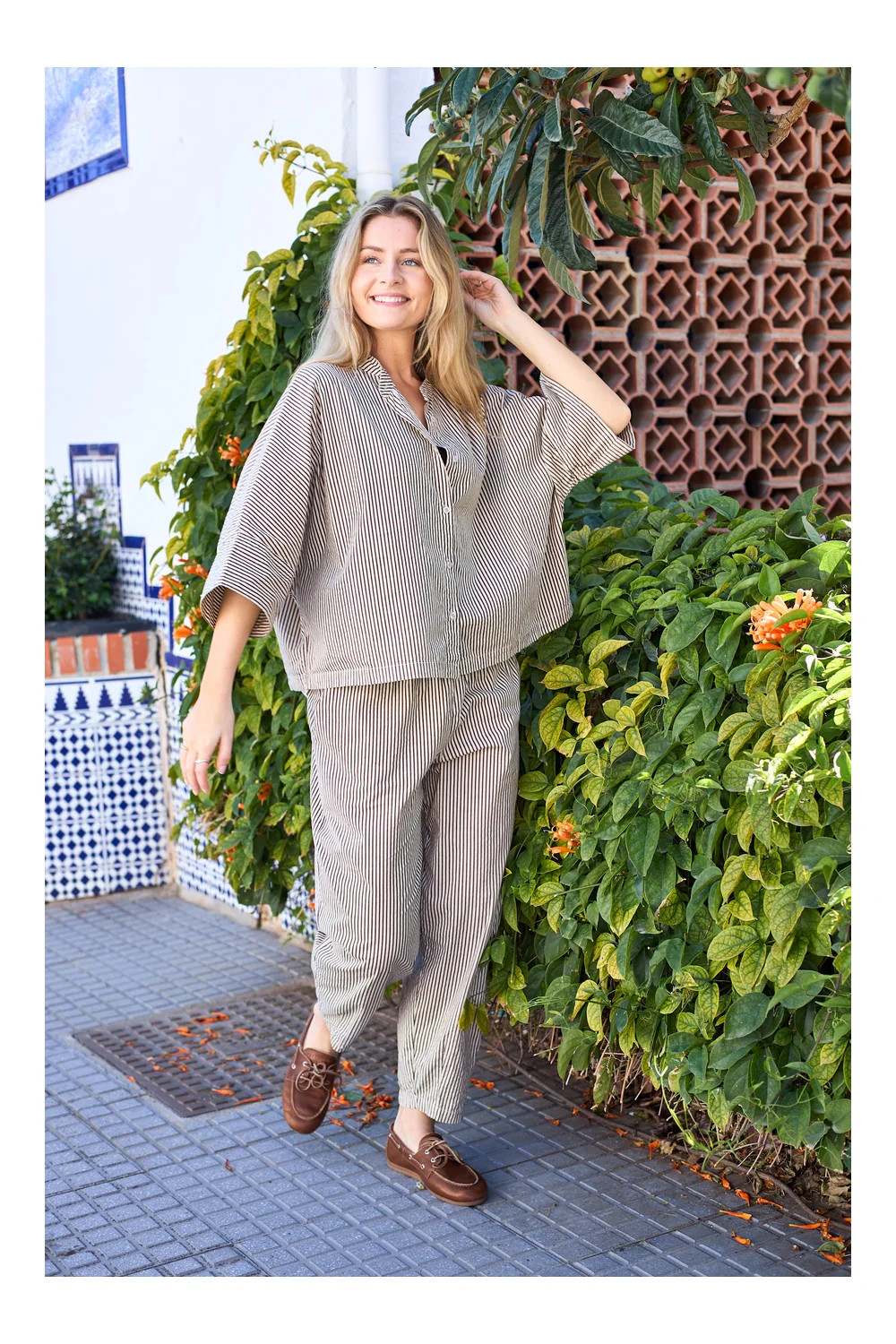 Ally Barrel Pant | Creme | Bukser fra Black Colour - Image 2