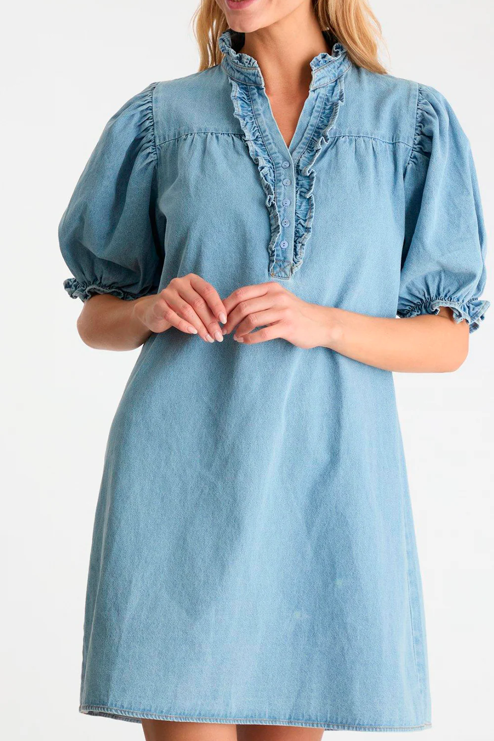 Alma Denim Dress | Stonewash | Kjole fra Neo Noir - Image 2