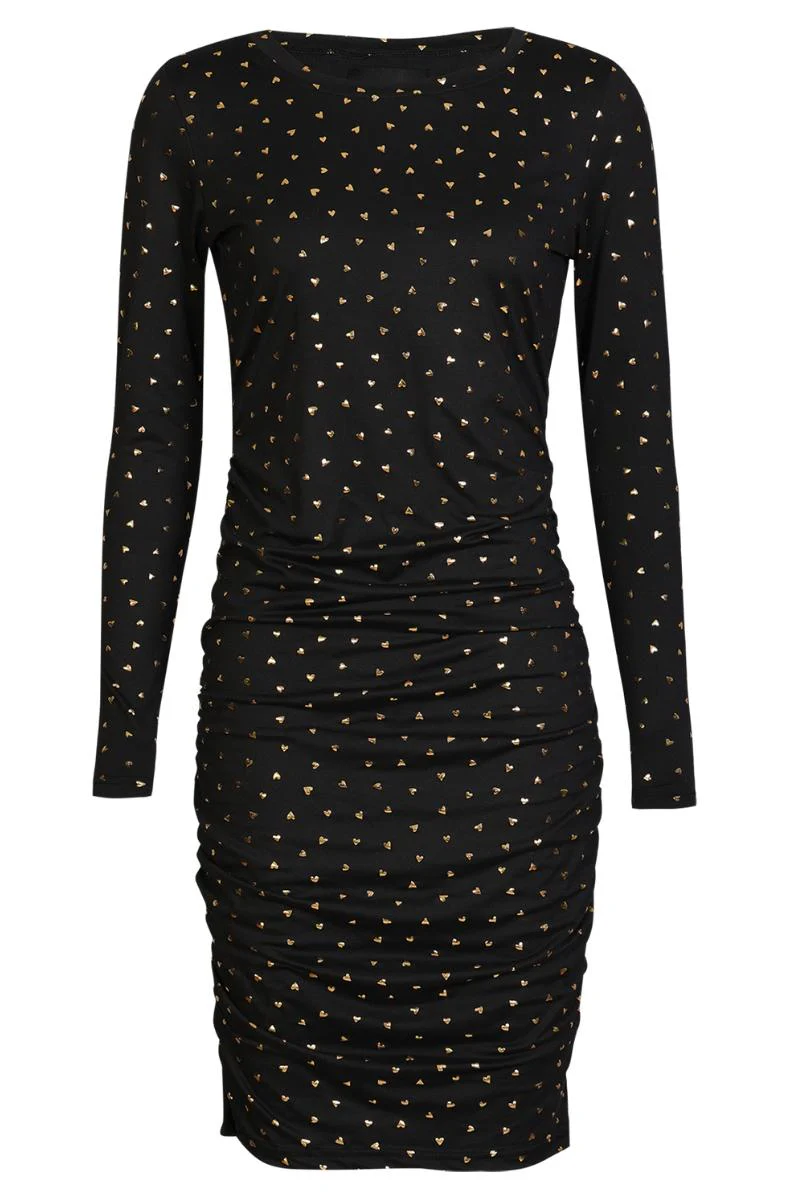 Alma Long Dress | Black Gold Heart | Kjole fra Liberté - Image 2