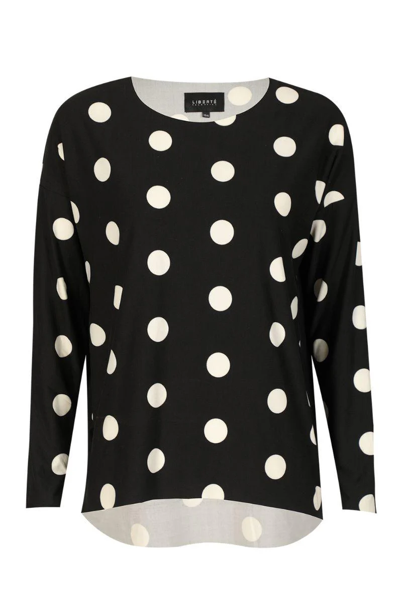 Alma Ls Top | Black Big Dot | Bluse fra Liberté - Image 6