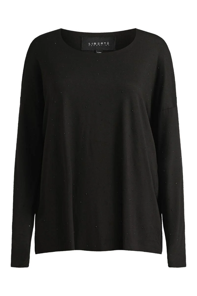 Alma Ls Top | Black Black Simili (sorte sten) | Top fra Liberté - Image 2
