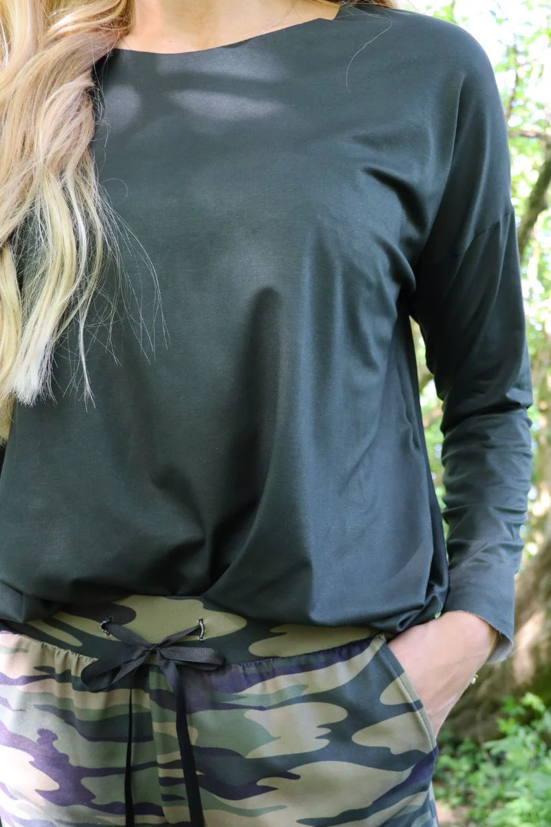 Alma Ls Top | Dusty Army | Bluse fra Liberté - Image 6