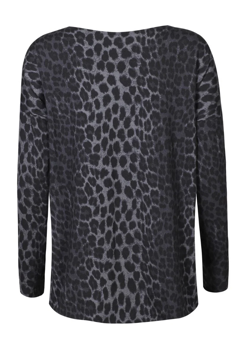 Alma Ls Top (Fleece) | Dark Grey Leo | Bluse fra Liberté - Image 6