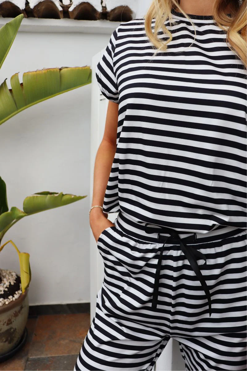 Alma Pants | Black Creme Stripe | Bukser fra Liberté - Image 4