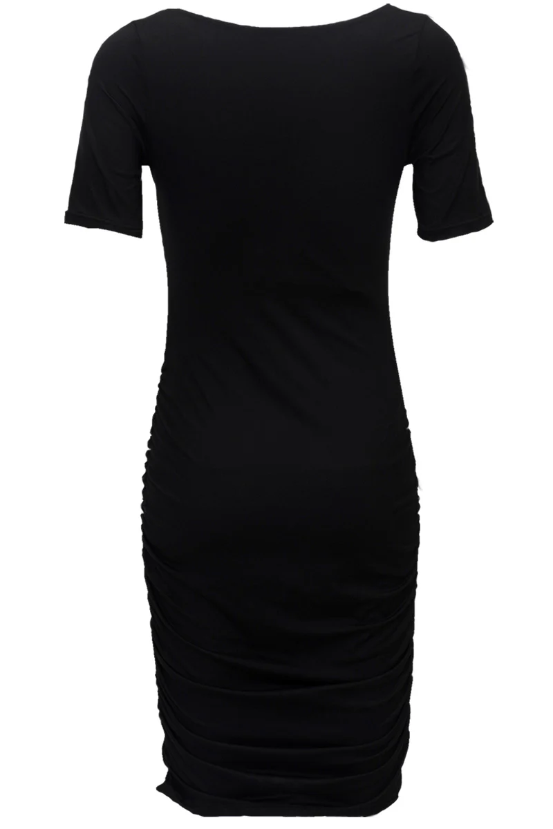 Alma Ss Turn Dress | Black | Vendbar kjole fra Liberté - Image 6
