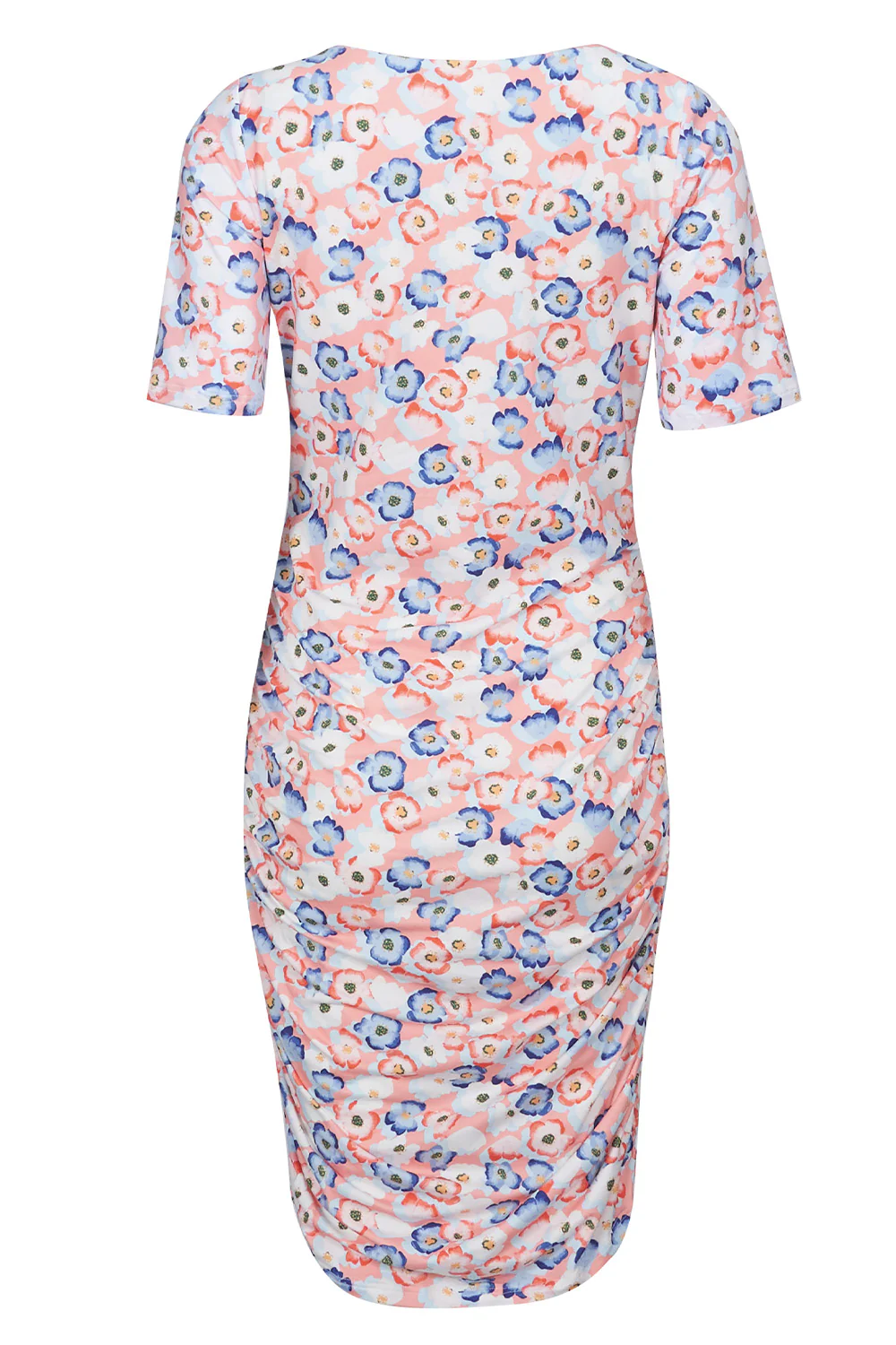 Alma Ss Turn Dress | Peachy Blue Flower | Vendbar kjole fra Liberté - Image 4