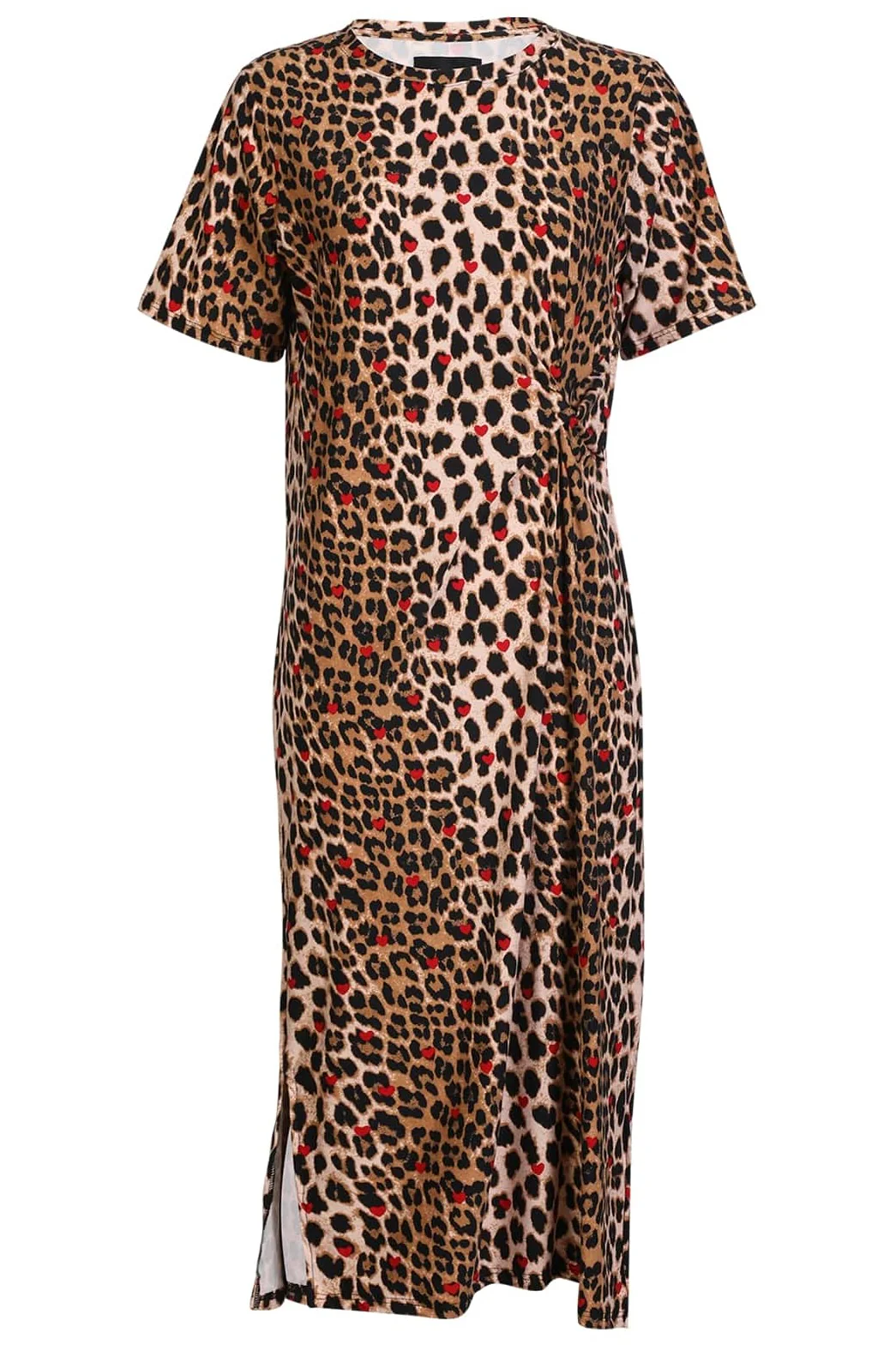 Alma Ss Twist Dress | Lux Leo Red Heart | Kjole fra Liberté - Image 2