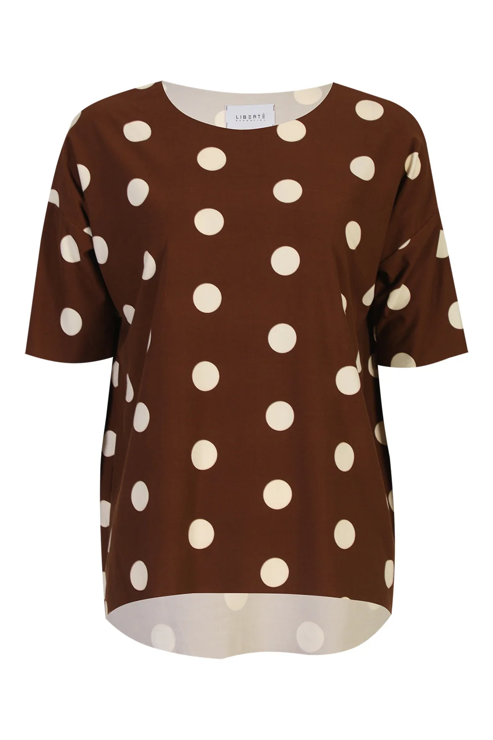 Alma Tshirt | Brown Creme Dot | Tshirt fra Liberté - Image 2
