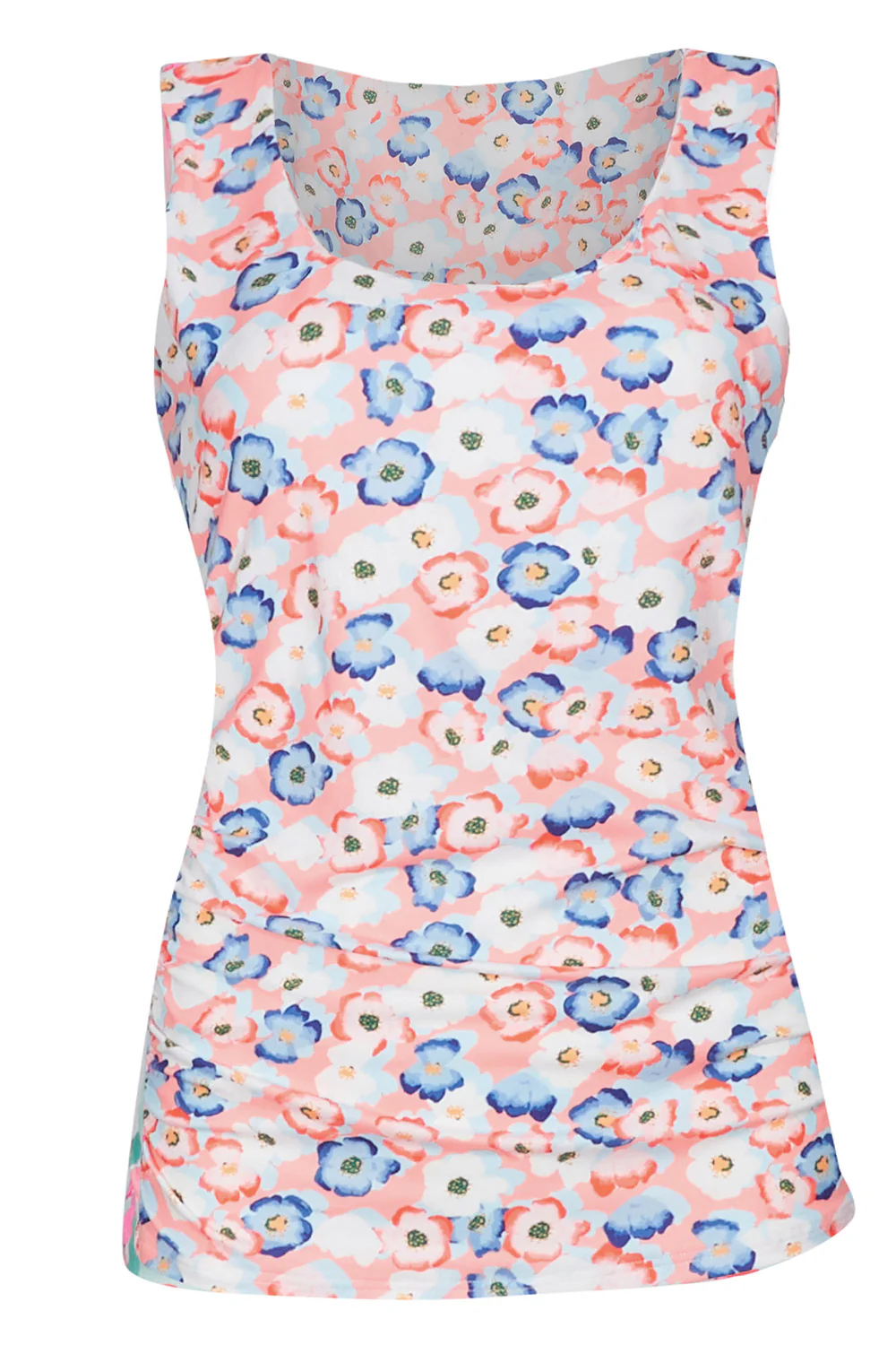 Alma Turn Top | Peachy Blue Flower | Vendbar top fra Liberté - Image 3