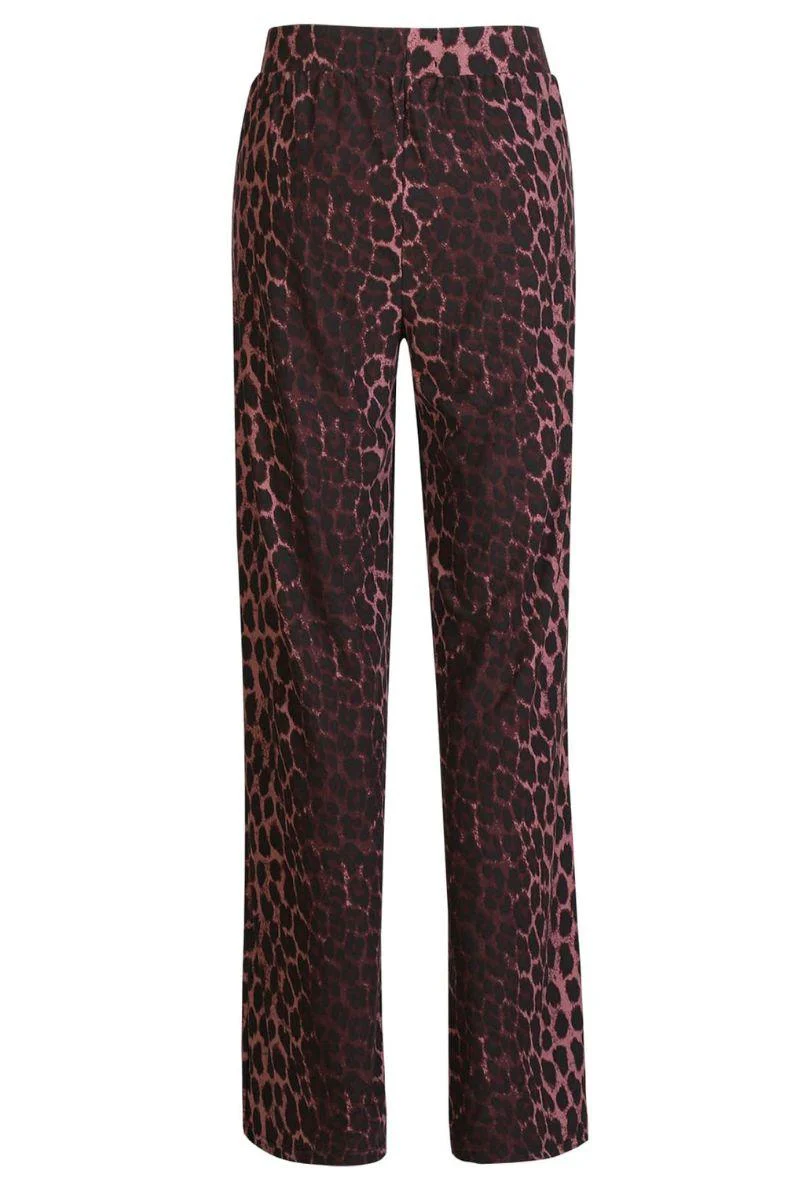 Alma Wide Pants | Bordeaux Lux Leo | Bukser fra Liberté - Image 4