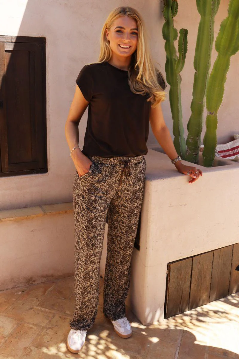 Alma Wide Pants | Mocca Brown Lace | Bukser fra Liberté - Image 3