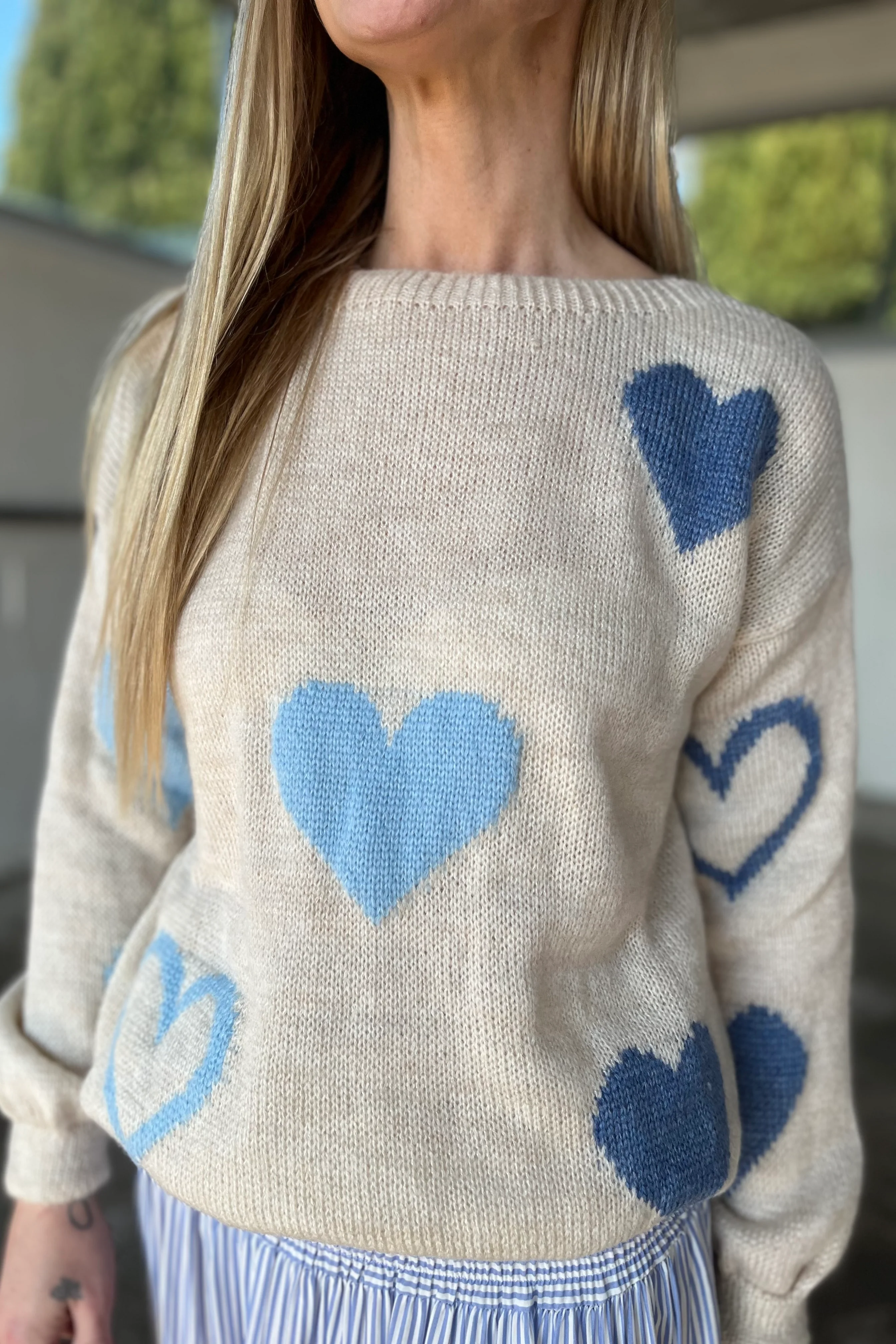 Amarante Knit | Beige/Jeans/Celeste | Strik fra Marta du Chateau - Image 4