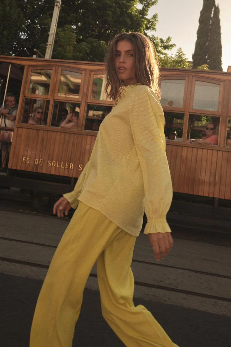 Amelia Stripe Blouse | Yellow Plum  | Bluse fra Mos Mosh - Image 10