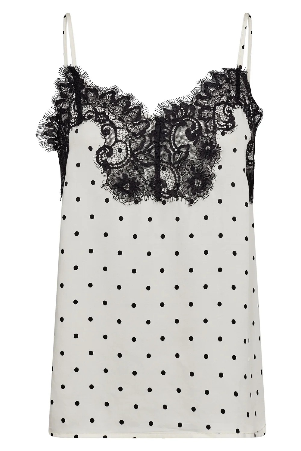 Amelicc Dot Lace Singlet | Off White | Top fra Co'Couture - Image 2