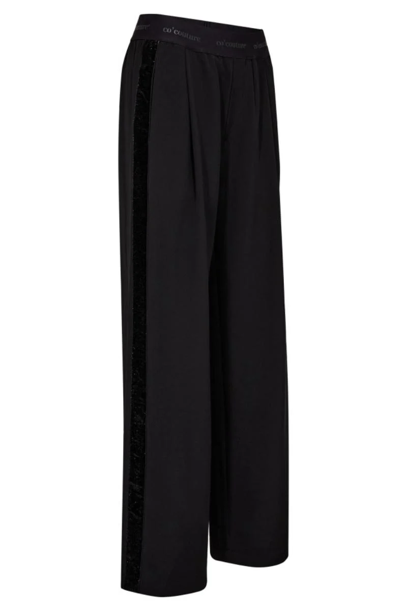 Amina Logo Shimmer Pant 31668 | Black | Bukser fra Co'couture - Image 3
