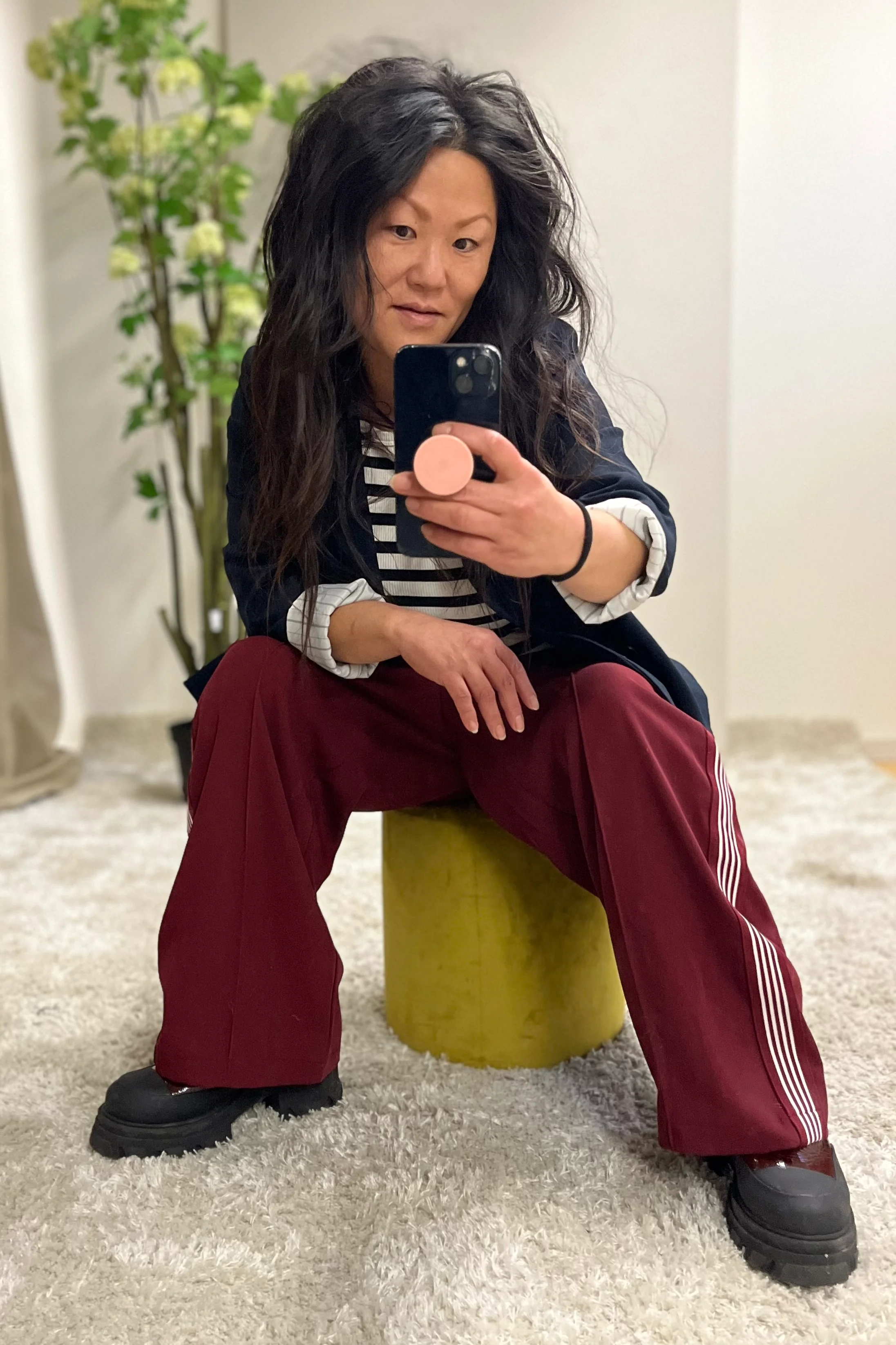 AminaCC Crease Pant | Burgundy | Bukser fra Co'Couture - Image 3