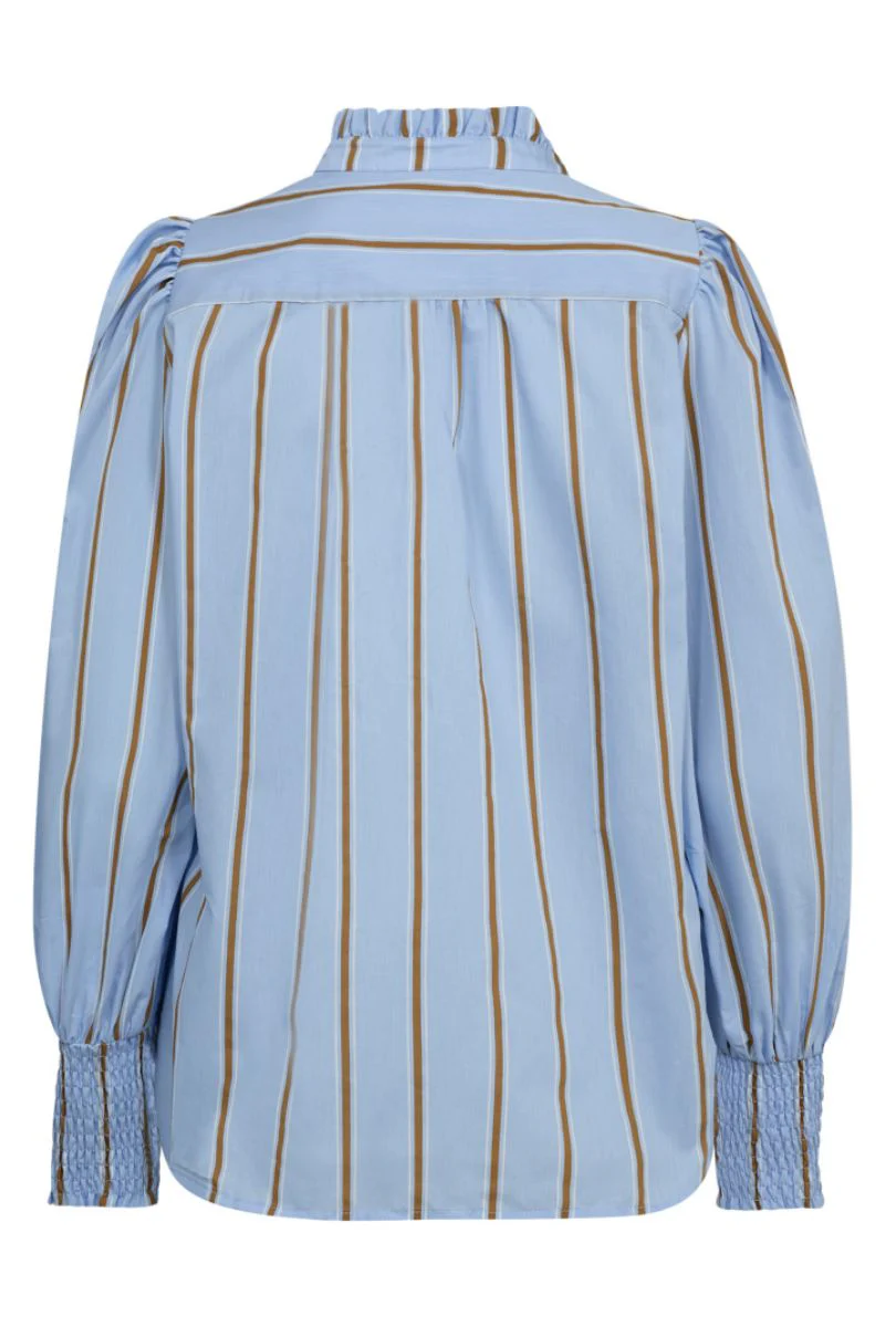 Amora Stripe V-Shirt 35917 | Pale Blue | Bluse fra Co'couture - Image 2