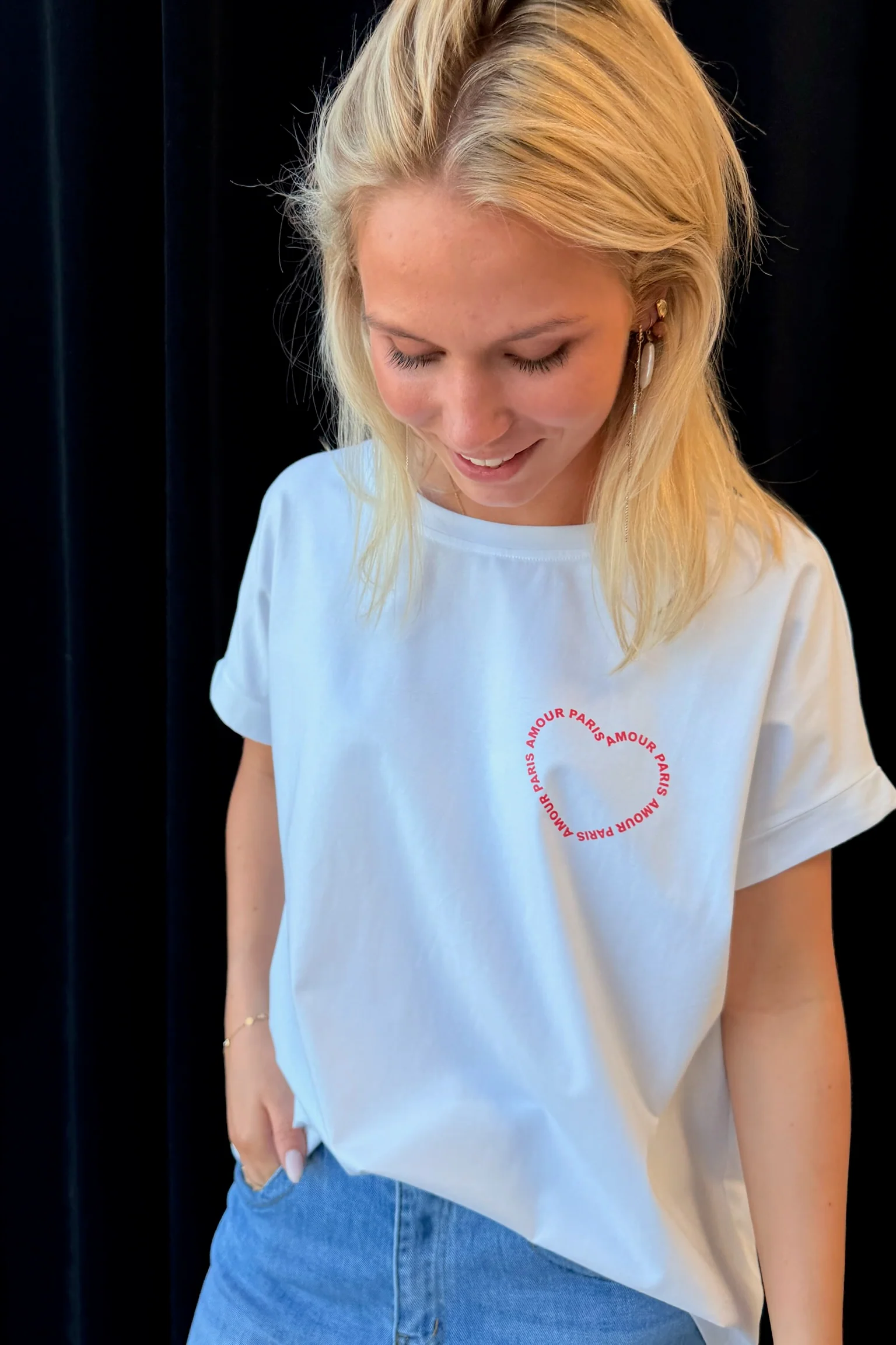 Amour Paris cotton tee | White - Image 2