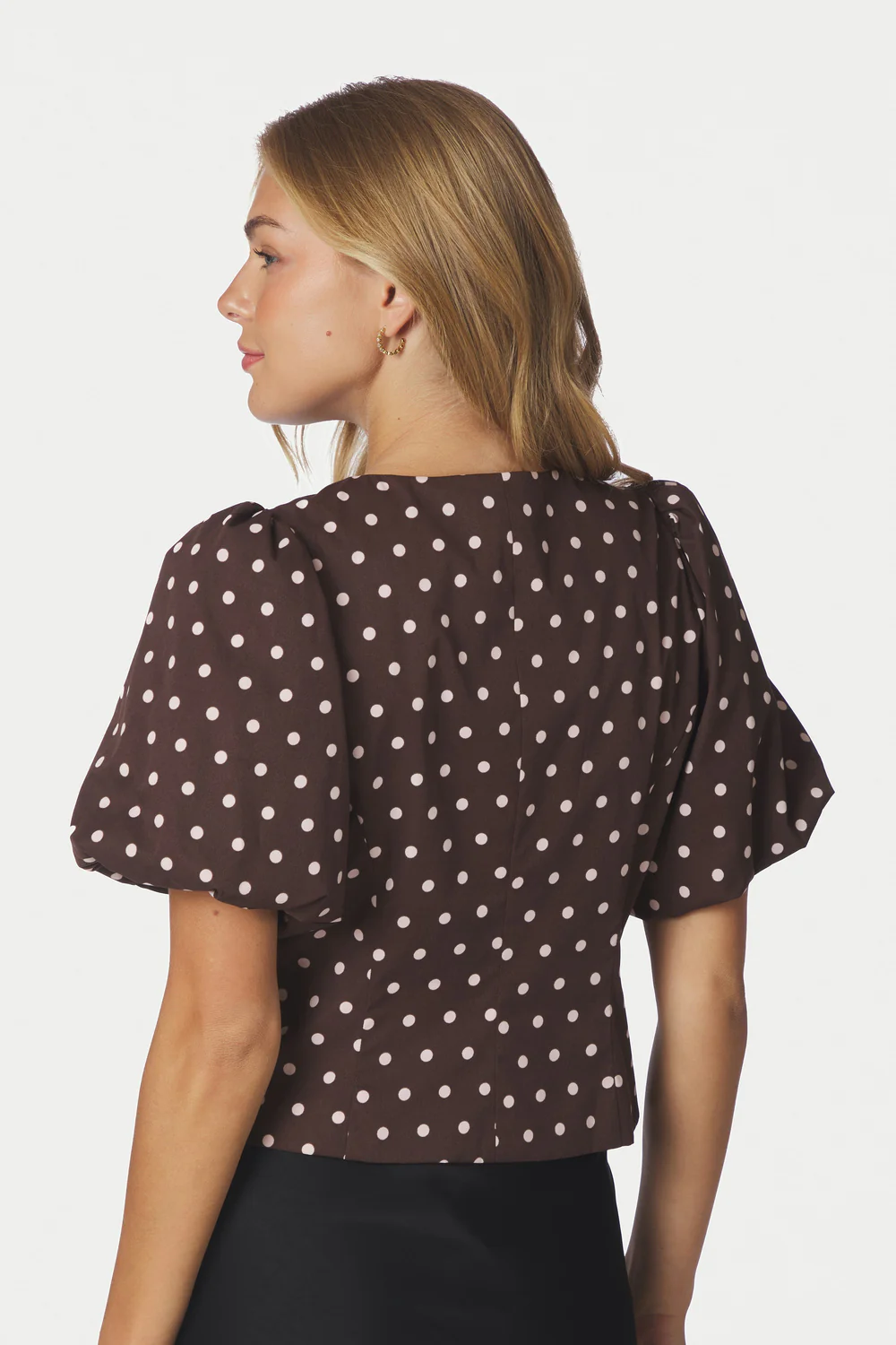 Anela Dot Blouse | Brown - Image 7