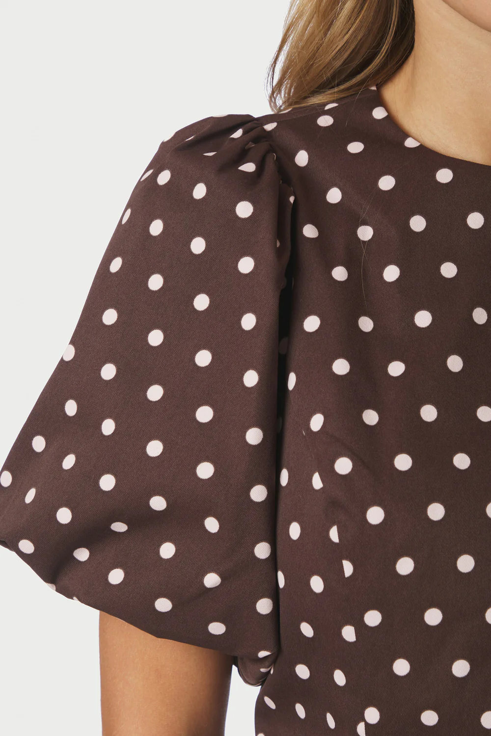 Anela Dot Blouse | Brown - Image 9