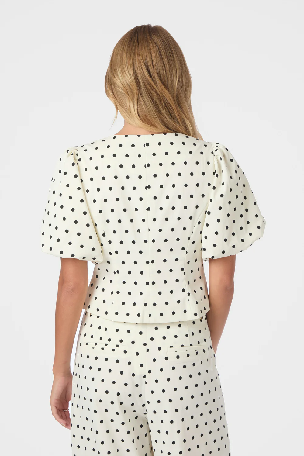 Anela Dot Blouse | White | Bluse fra Neo Noir - Image 9