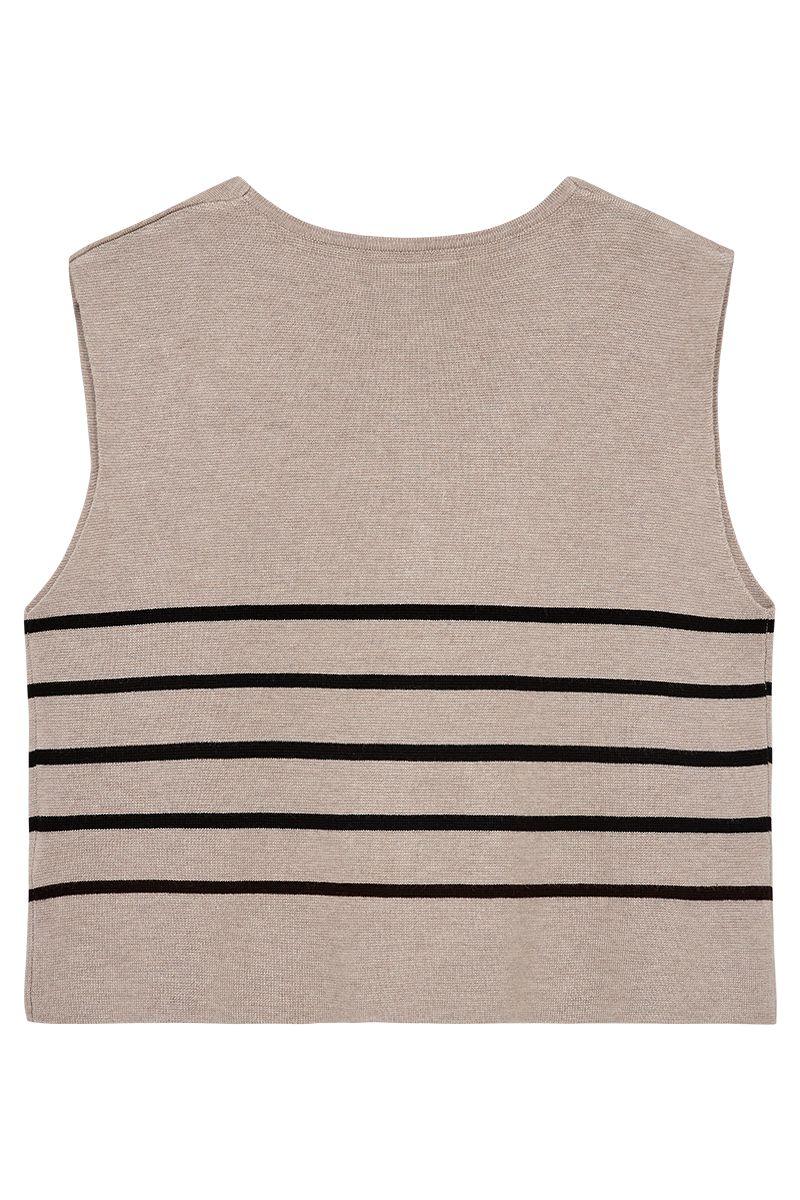 Ani Waistcoat 205686 | Simply Taupe Mel. W. Black | Jakke fra Freequent - Image 15