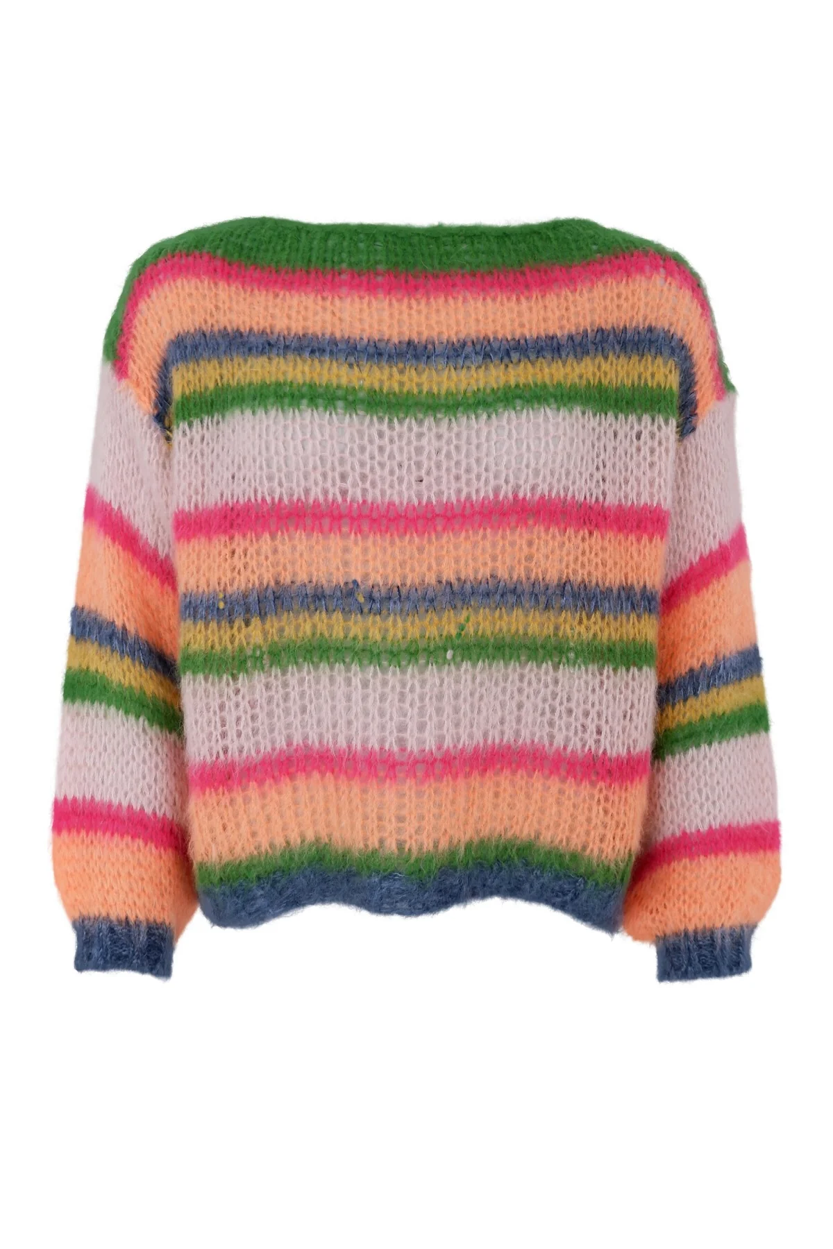 Anna Multi Striped Jumper | Orange Multi | Strik fra Black Colour - Image 2