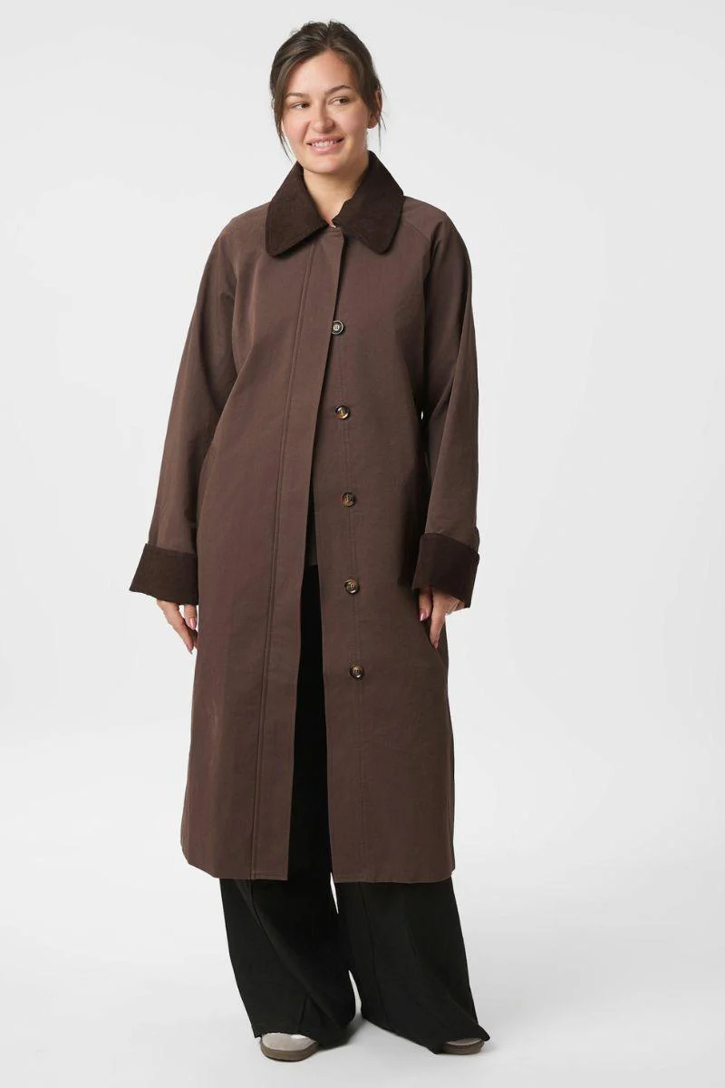 Anneli Cord Coat | Brown | Jakke fra Neo Noir - Image 7