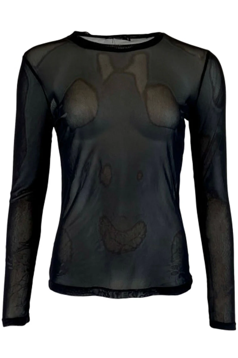 Annie Mesh Blouse | Black | Mesh bluse fra Black Colour