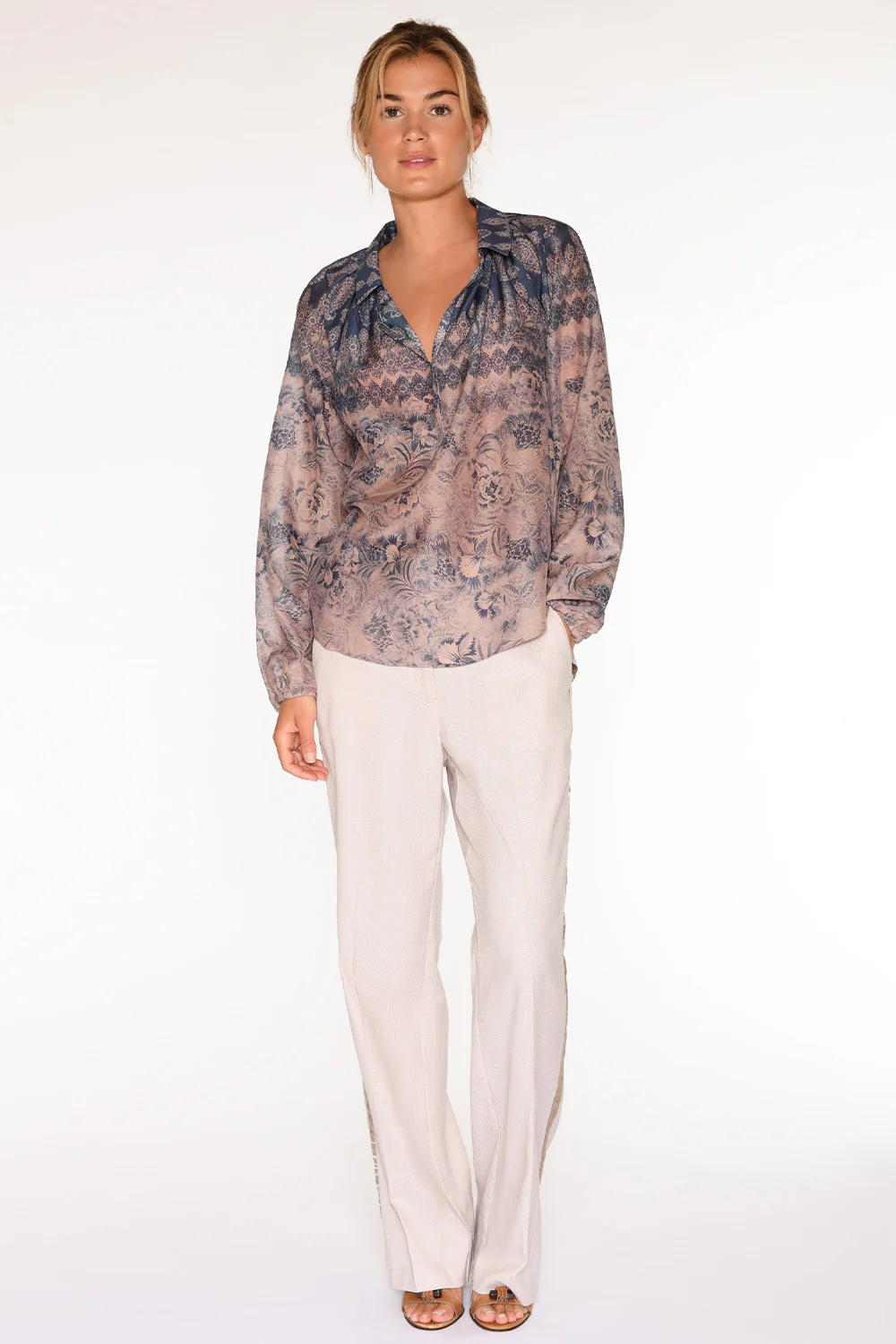 Annsofie blouse | Navy/Rose | Skjorte fra Gustav - Image 8